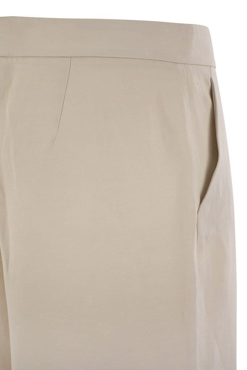 Antonelli Viscose And Linen Trousers in Beige