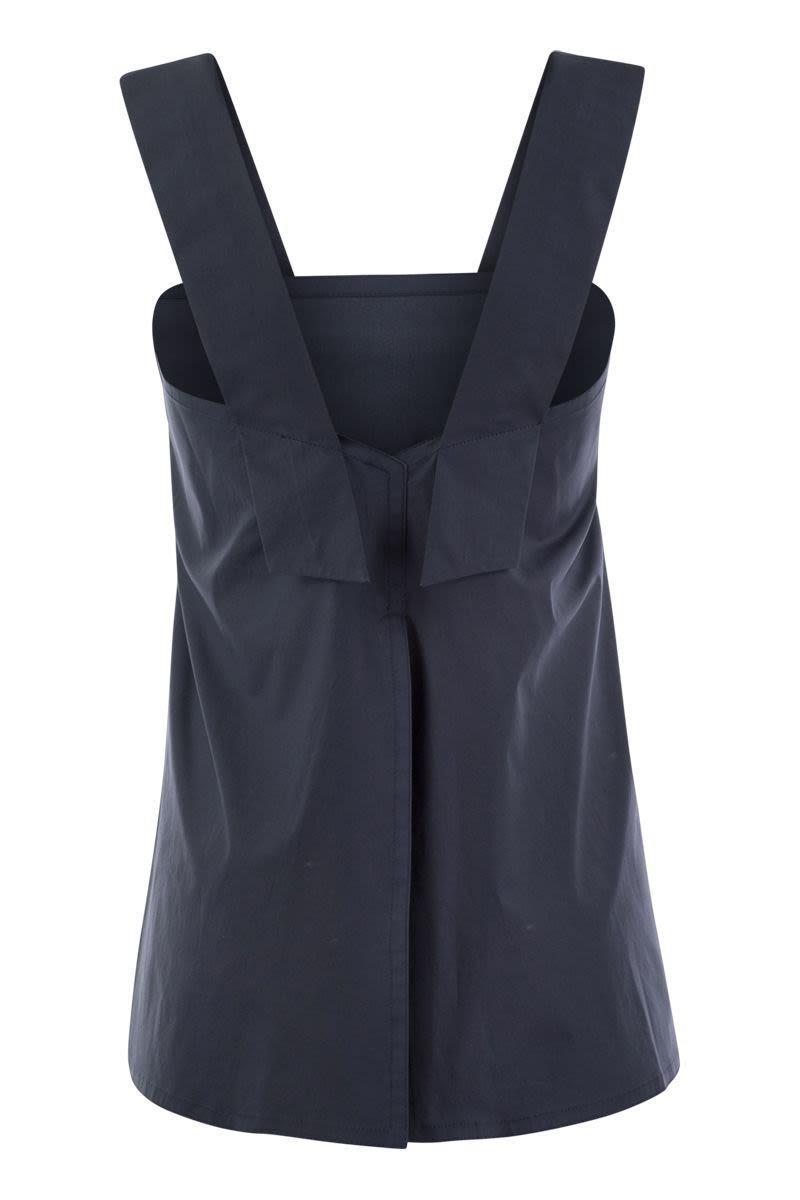 Antonelli Cotton Flared Top in Blue