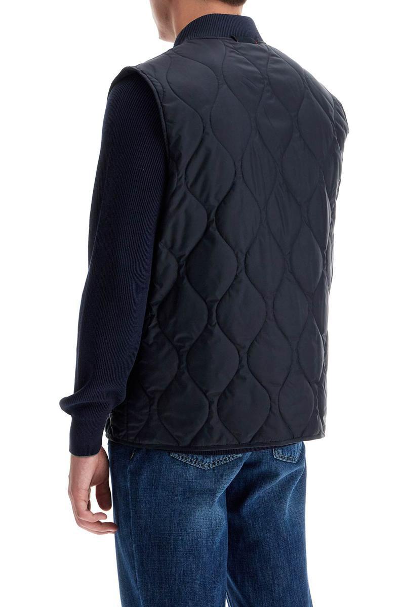 quilted nylon vest in Blue