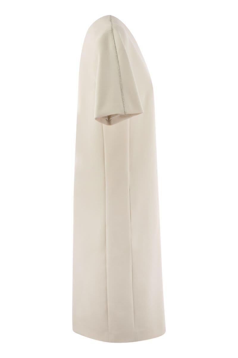 Peserico Cotton And Viscose Blend Midi Dress in Pearl