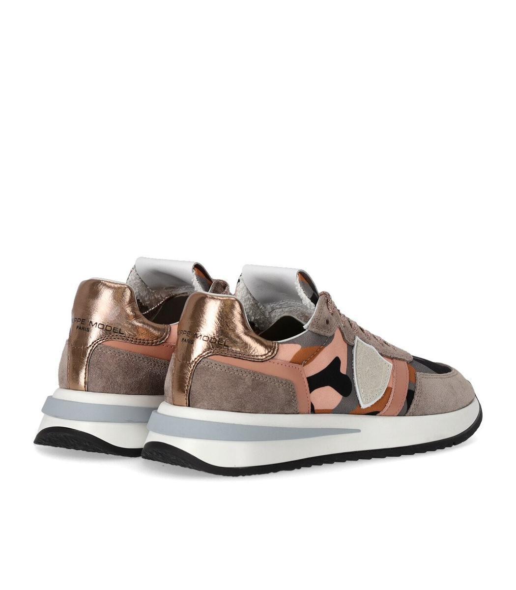 Philippe Model Tropez 2.1 Camouflage Grey Pink Sneaker in Pink