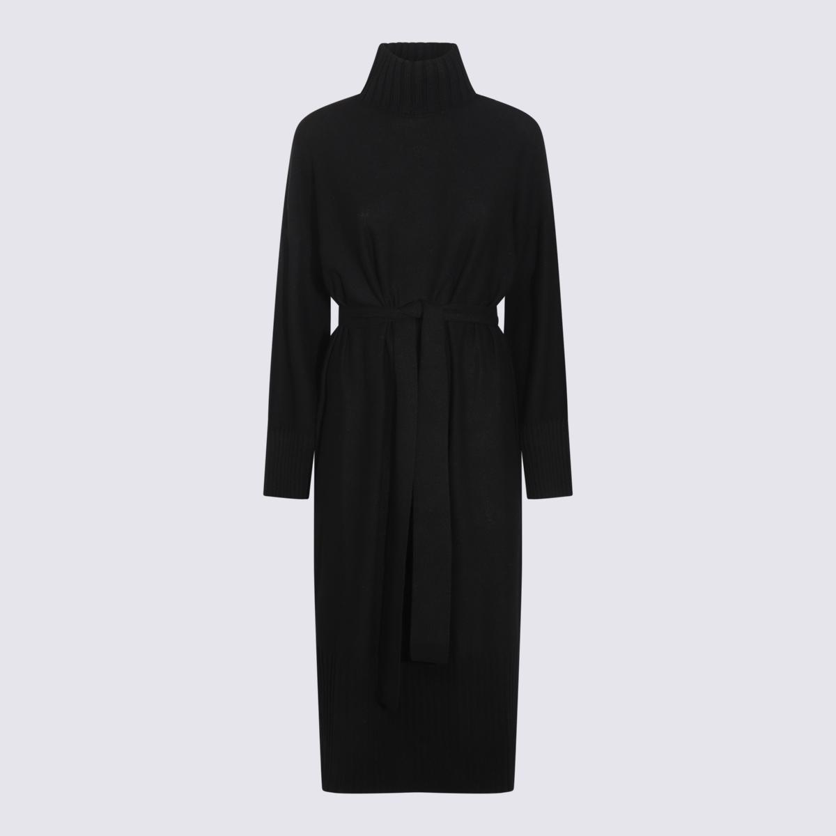 Antonelli Black Wool Blend Dress in Black