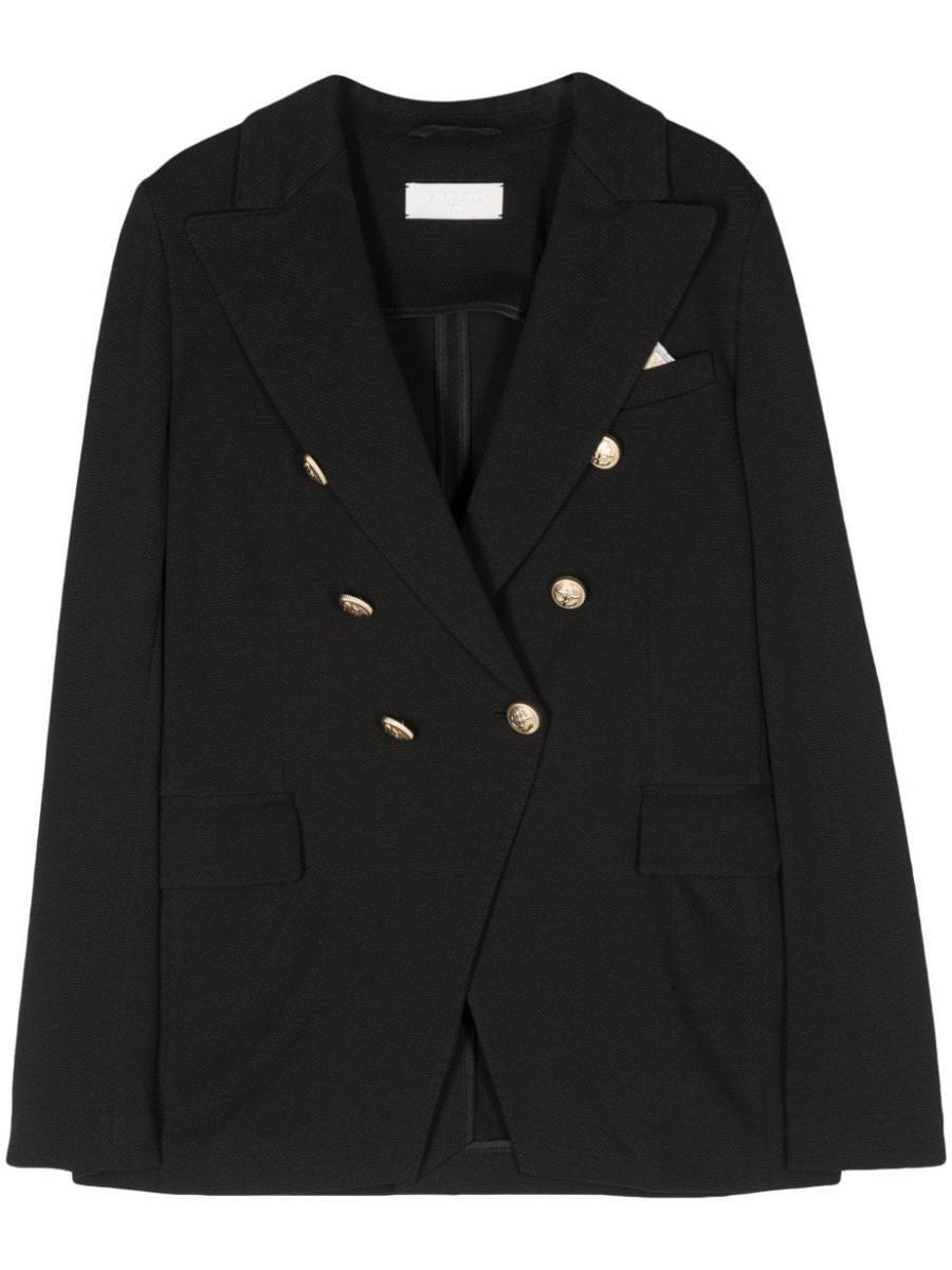 Circolo 1901 Oxford Double-Breasted Jacket in Black