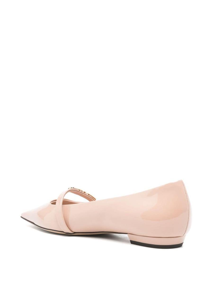 Ea7 Emporio Armani Patent Leather Ballet Flats in Powder