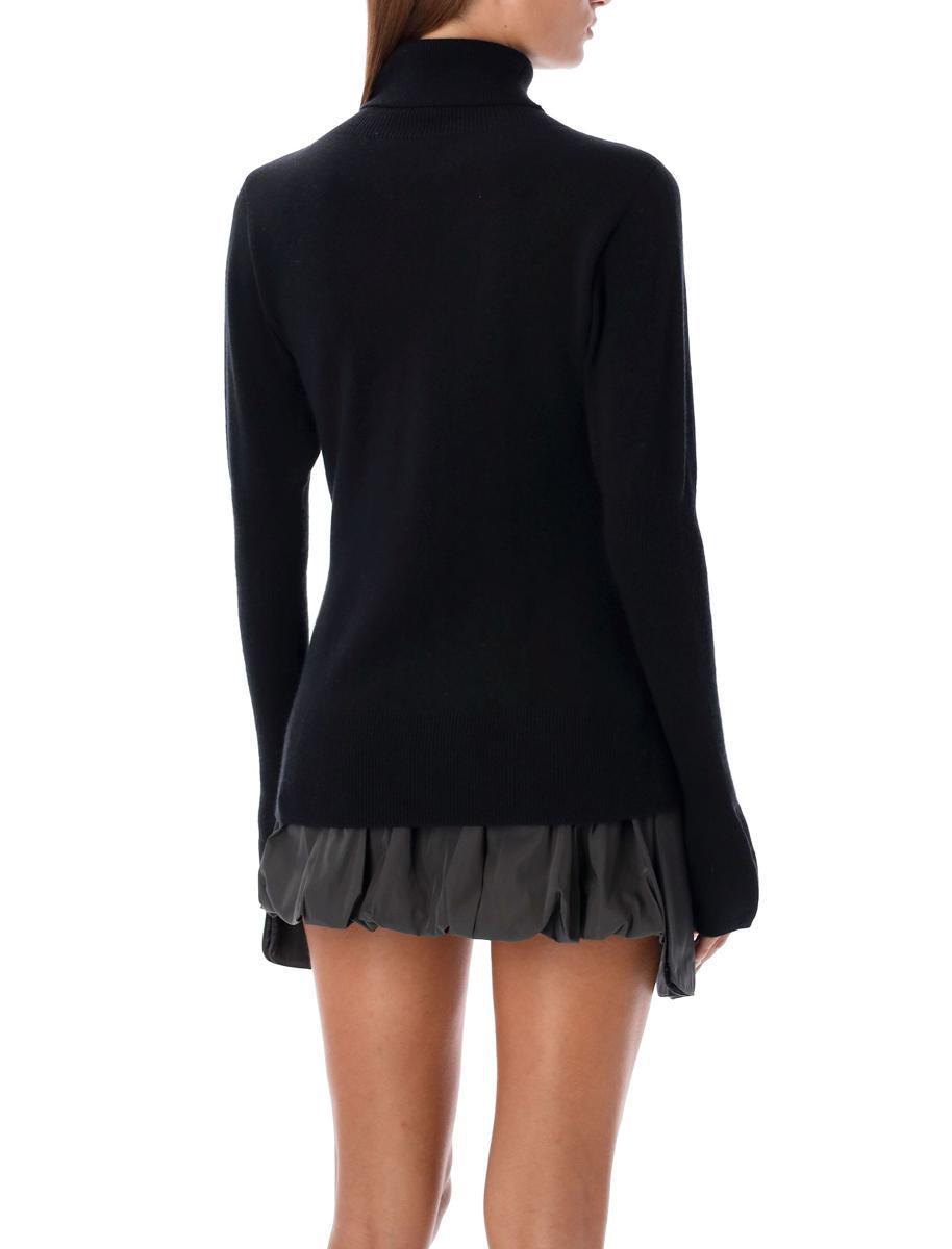 Low Classic Puff Sleeves Turtleneck Sweater in Black