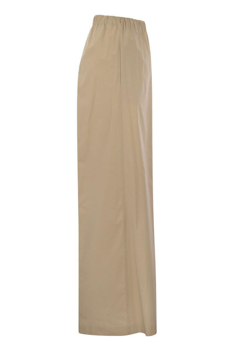 Antonelli Steven - Stretch Cotton Loose-Fitting Trousers in Beige