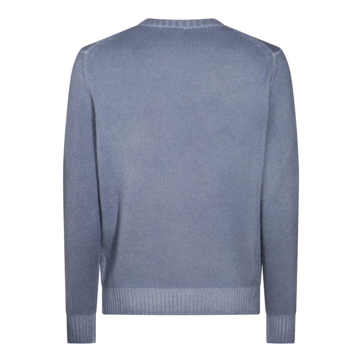 Malo Grey Wool Knitwear in Blue