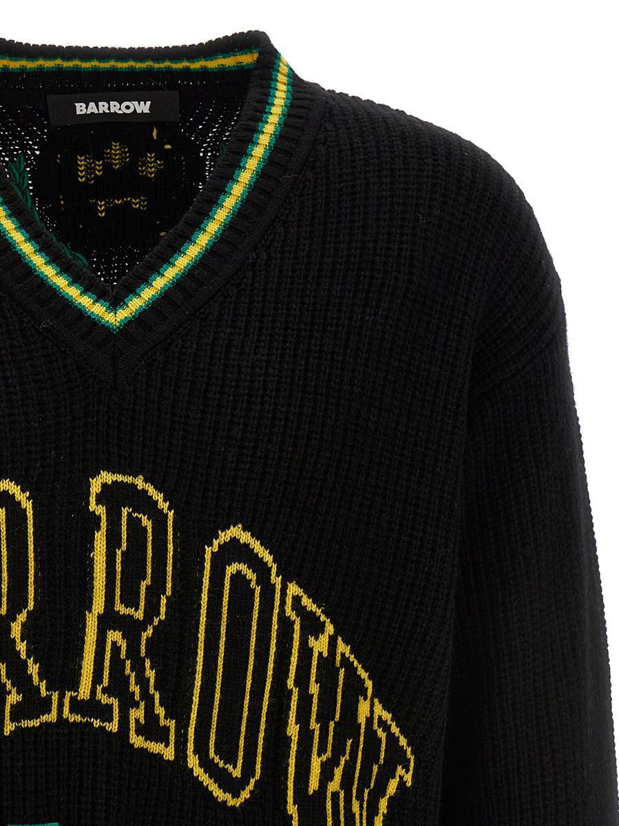 Barrow Logo Embroidery Sweater in Black