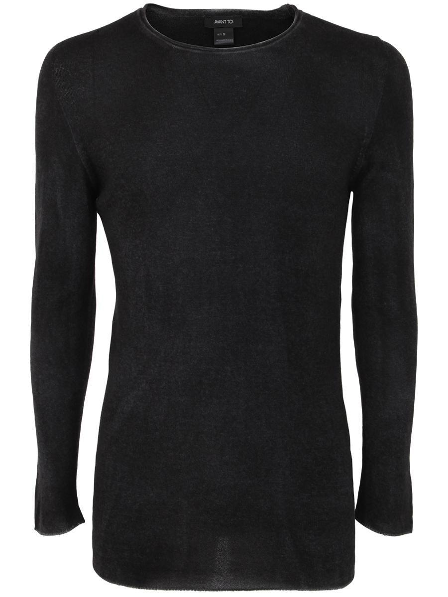 Avant Toi Reversible Round Neck Pullover Clothing in Black