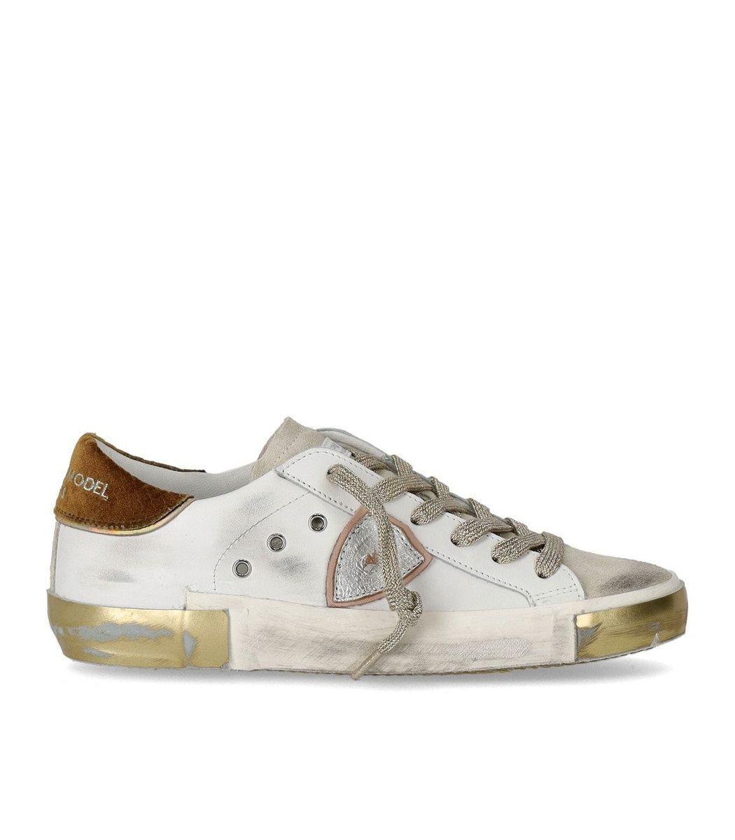 Philippe Model Prsx Low White Gold Sneaker in White