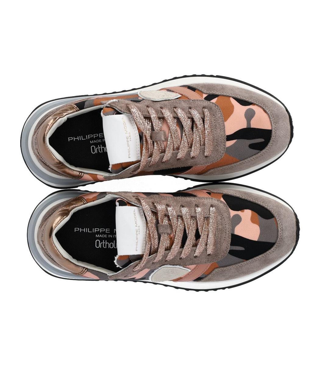 Philippe Model Tropez 2.1 Camouflage Grey Pink Sneaker in Pink