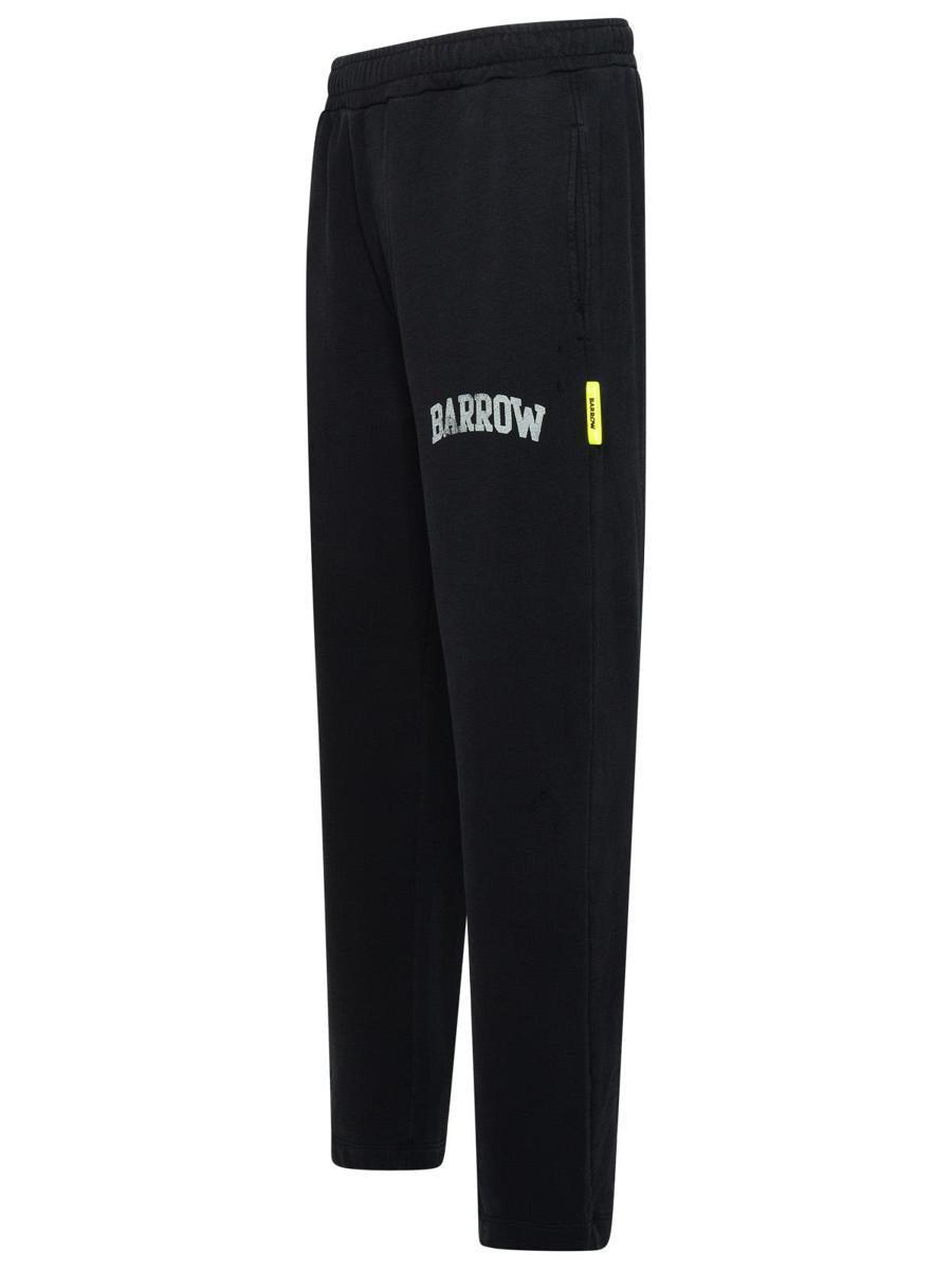 Barrow Black Cotton Track Pants in Black