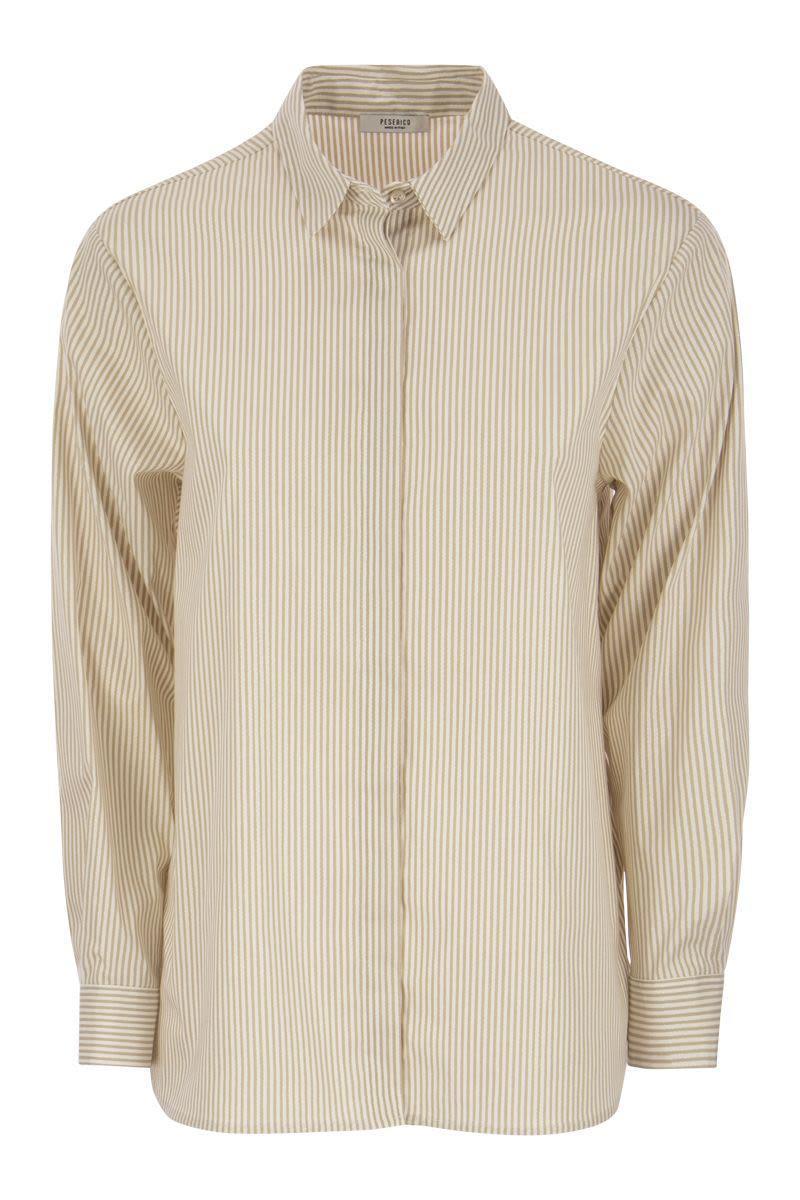 Peserico Milleraies Shirt With Lurex in Beige