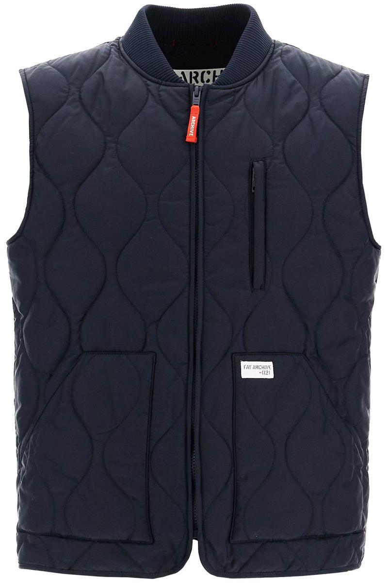 quilted nylon vest in Blue