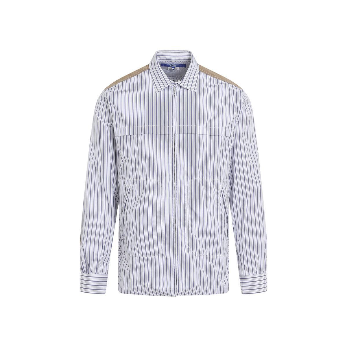 Junya Watanabe MAN Striped Panelled Long-Sleeve Shirt