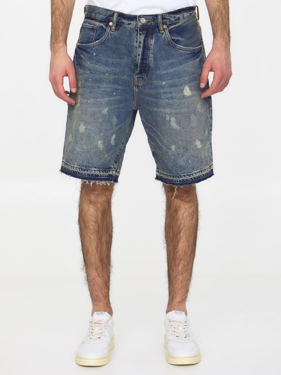 Light-Blue Denim Bermuda Shorts in Blue