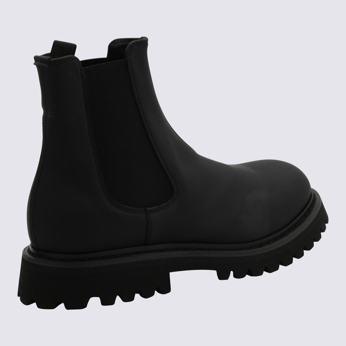 Black Leather Beatle Boots