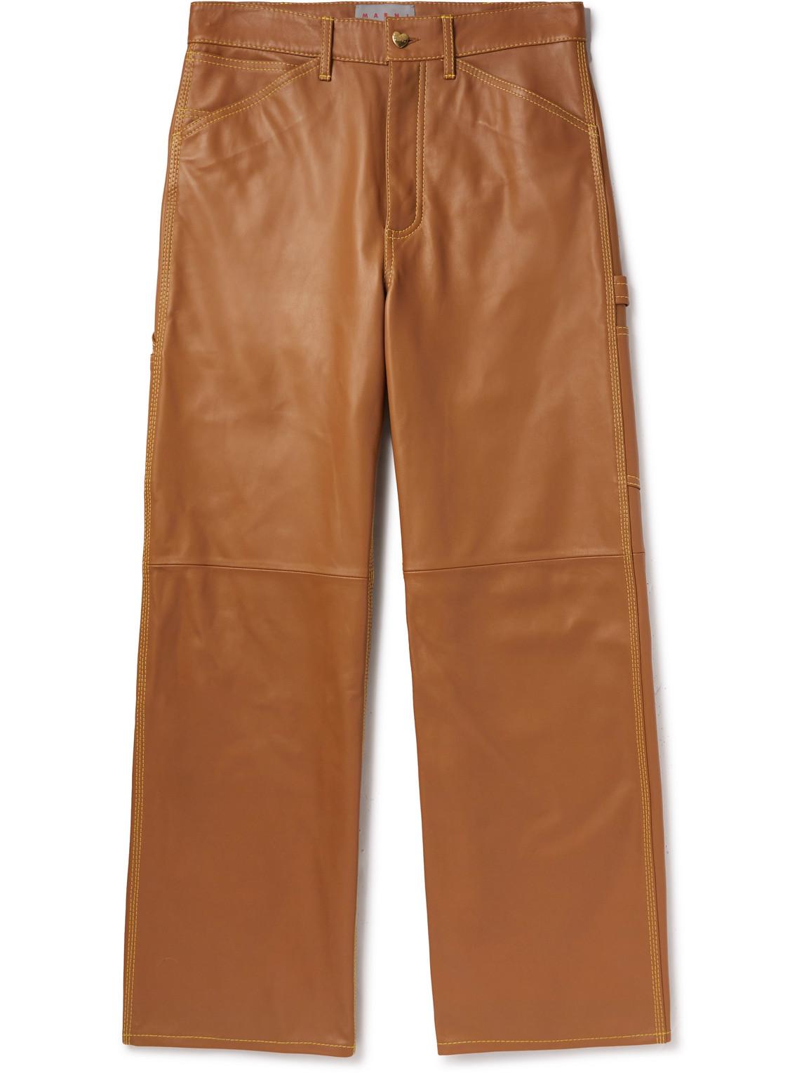 + Carhartt WIP Wide-Leg Leather Trousers