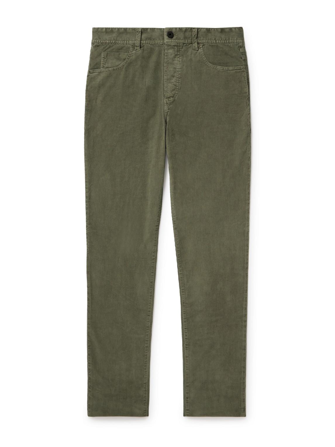 Slim-Fit Straight-Leg Cotton-Blend Corduroy Trousers