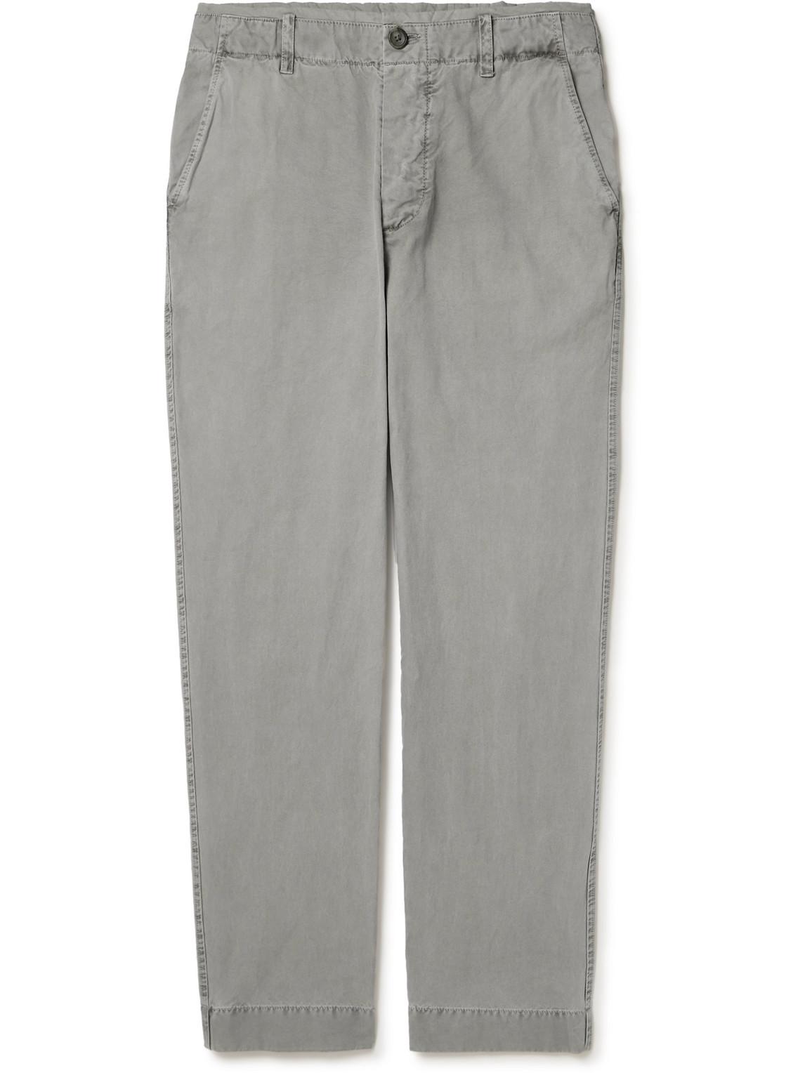 Straight-Leg Cotton-Canvas Trousers