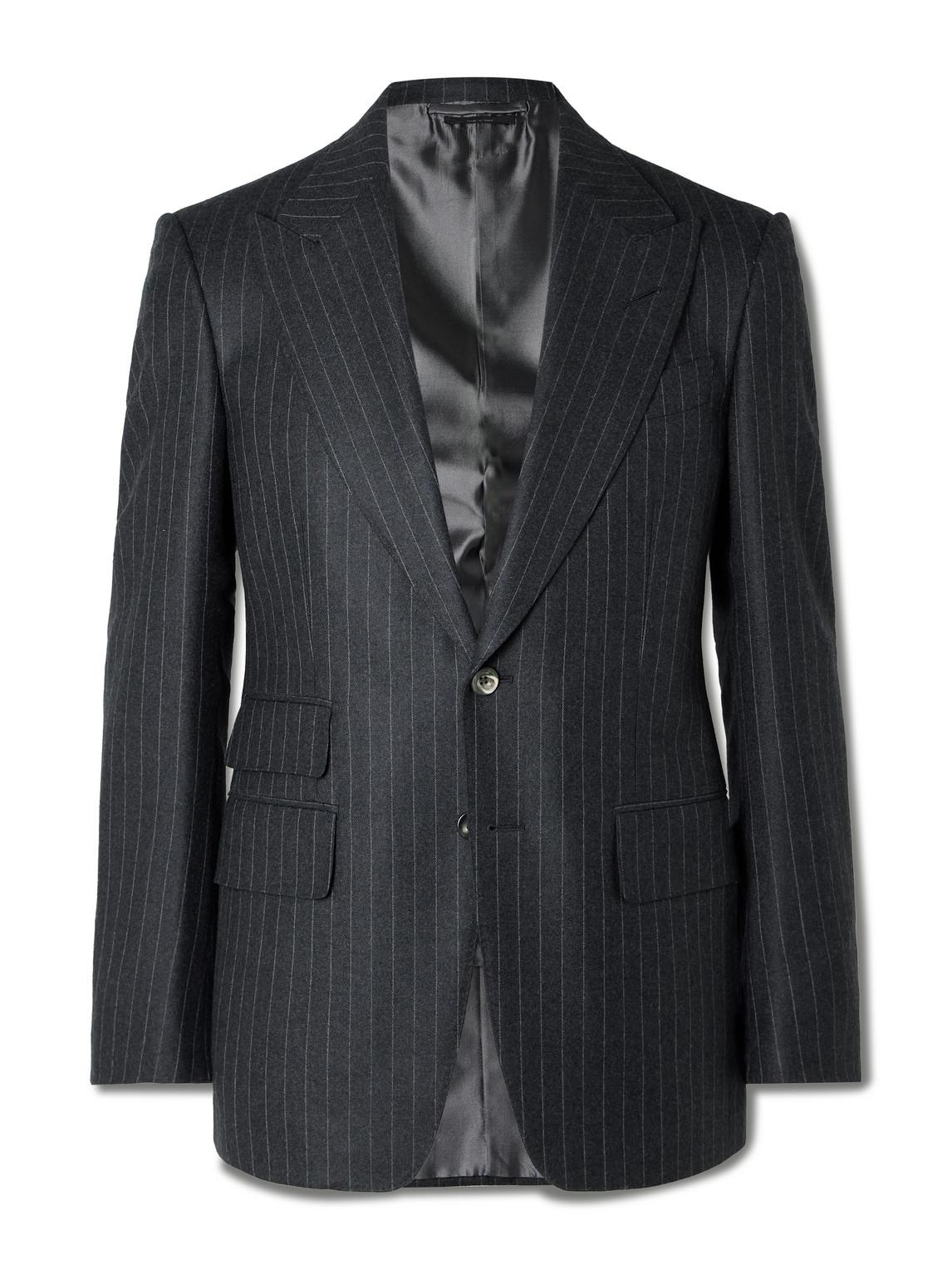 Shelton Pinstriped Wool Suit Jacket