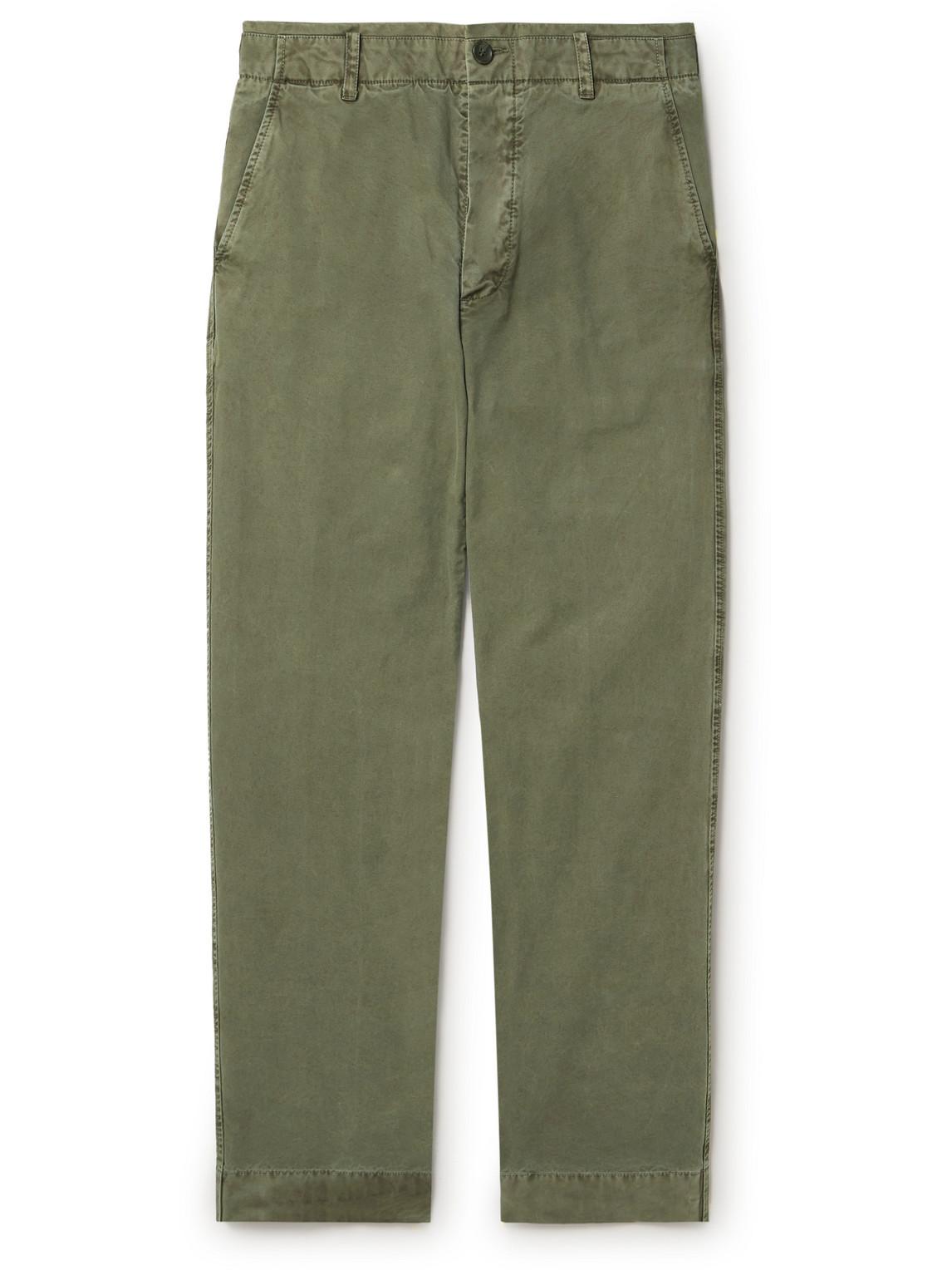 Straight-Leg Cotton-Canvas Trousers