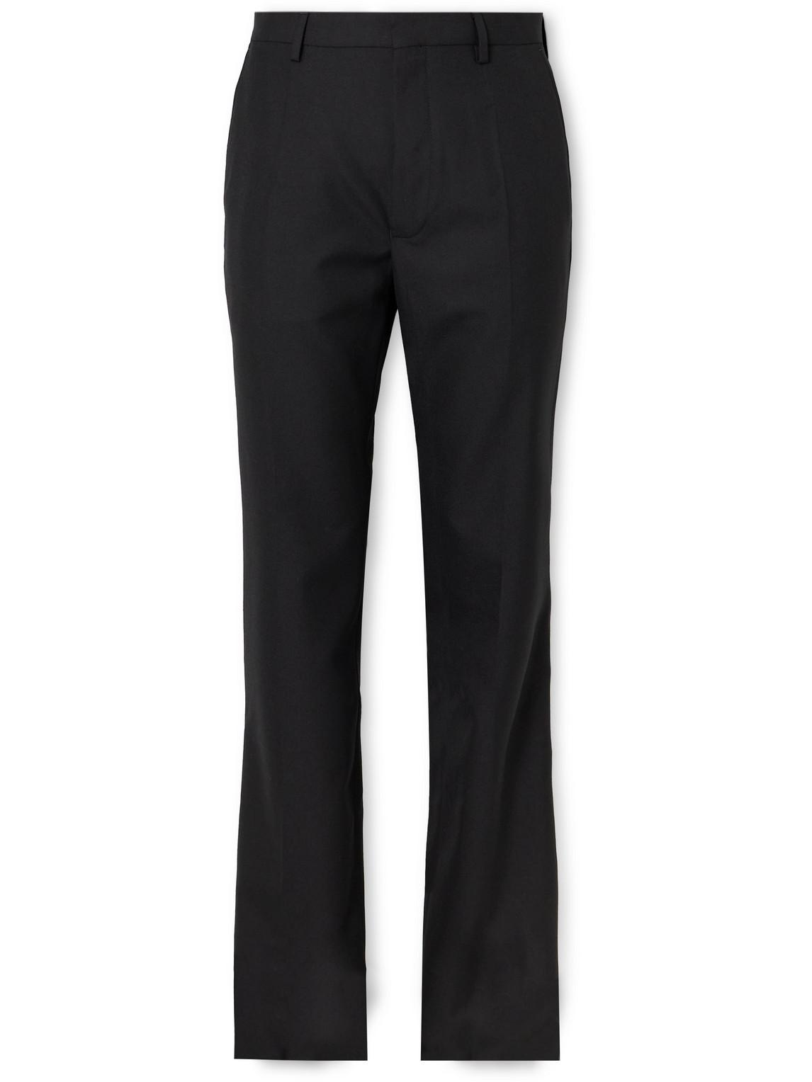 Straight-Leg Grain de Poudre Wool Trousers