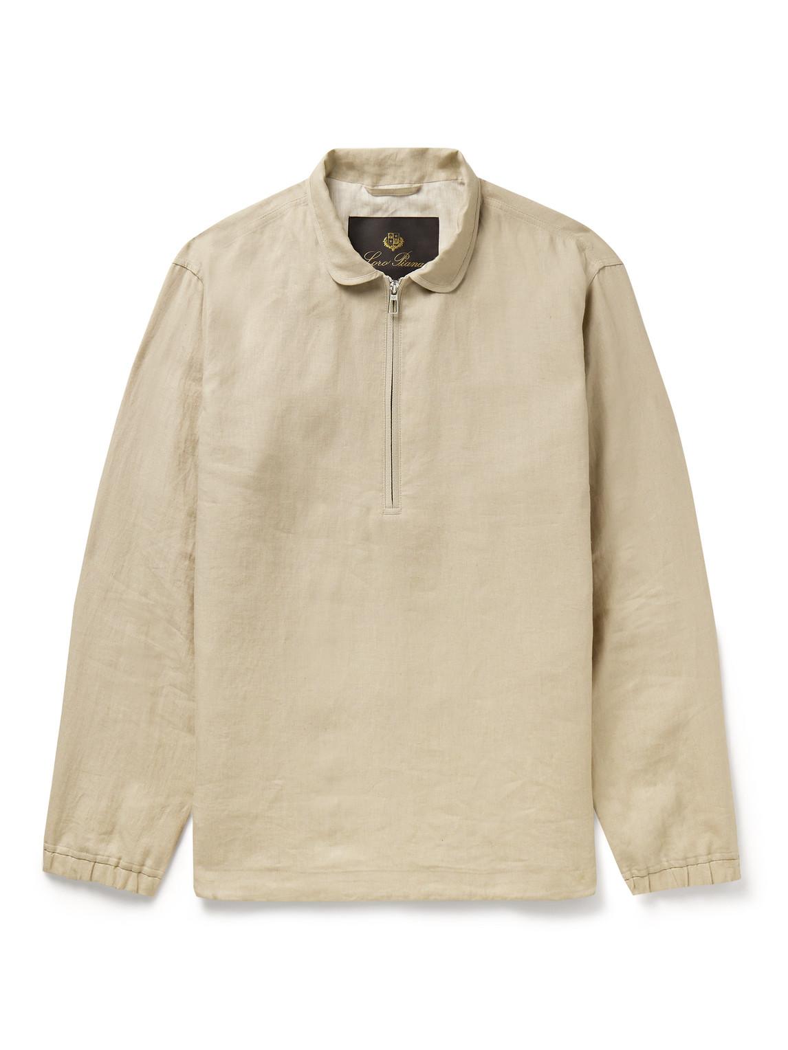 Linen Half-Zip Jacket