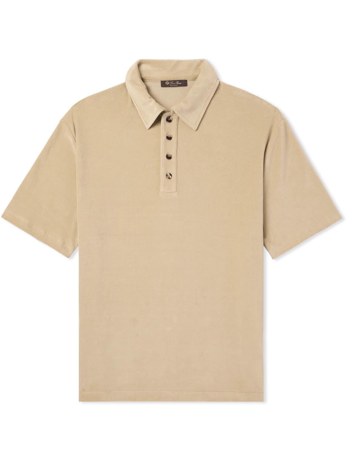 Tsubaki Cotton and Silk-Blend Chenille Polo Shirt