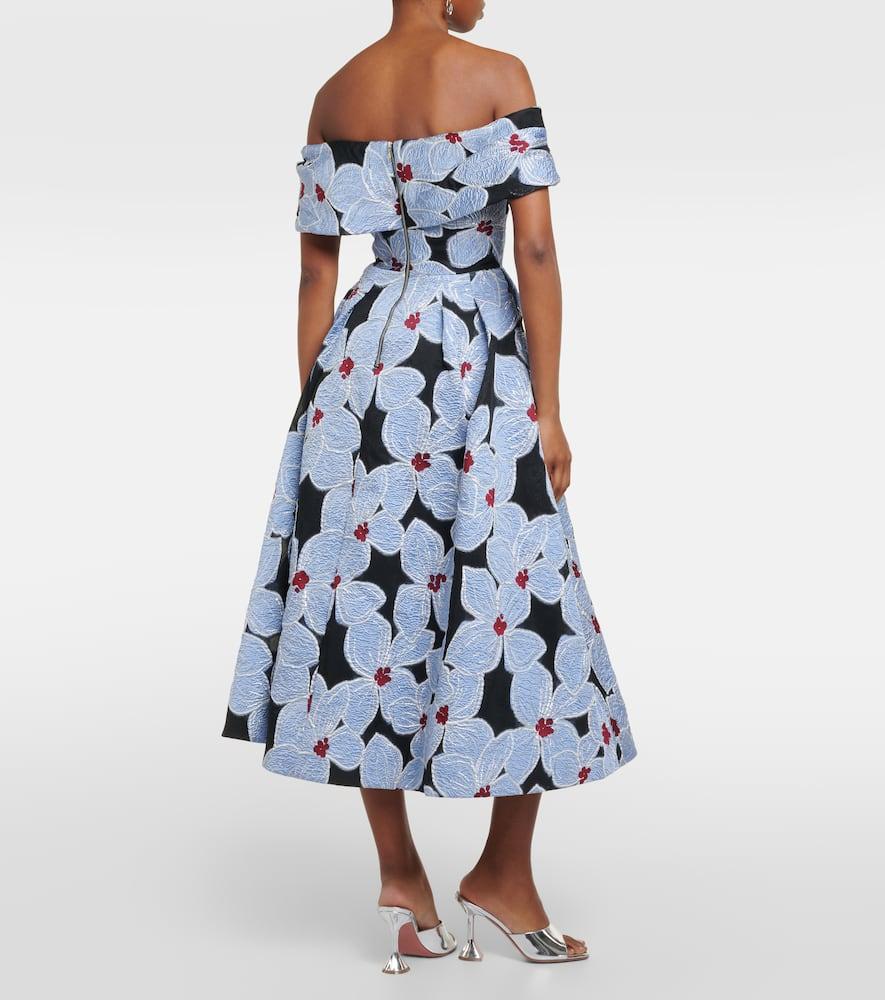 Georgina floral-embroidered midi dress