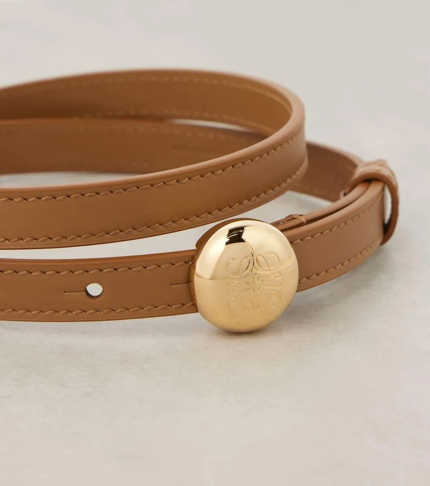 Pebble Anagram leather belt