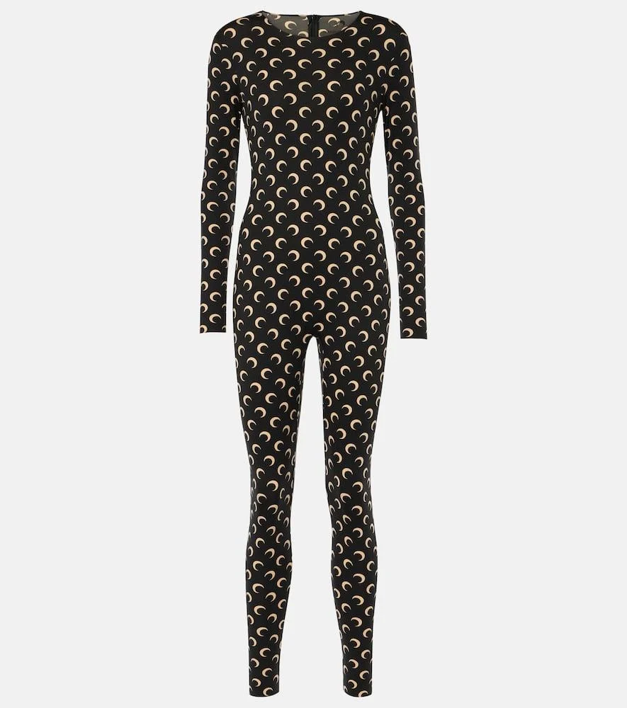 Printed jersey catsuit