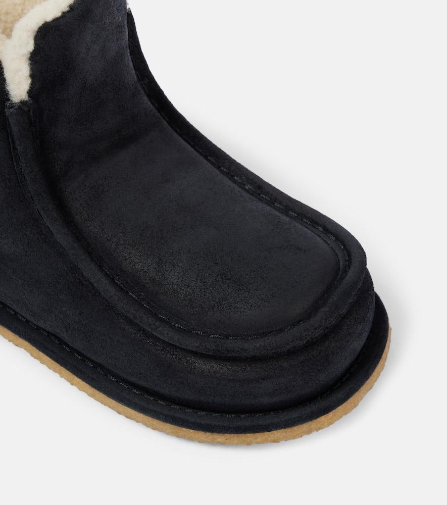 Shearling-lined leather ankle boots