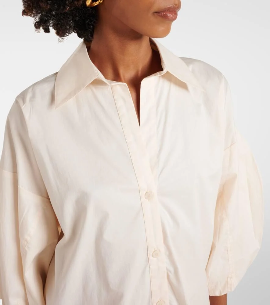 Cotton-blend poplin blouse