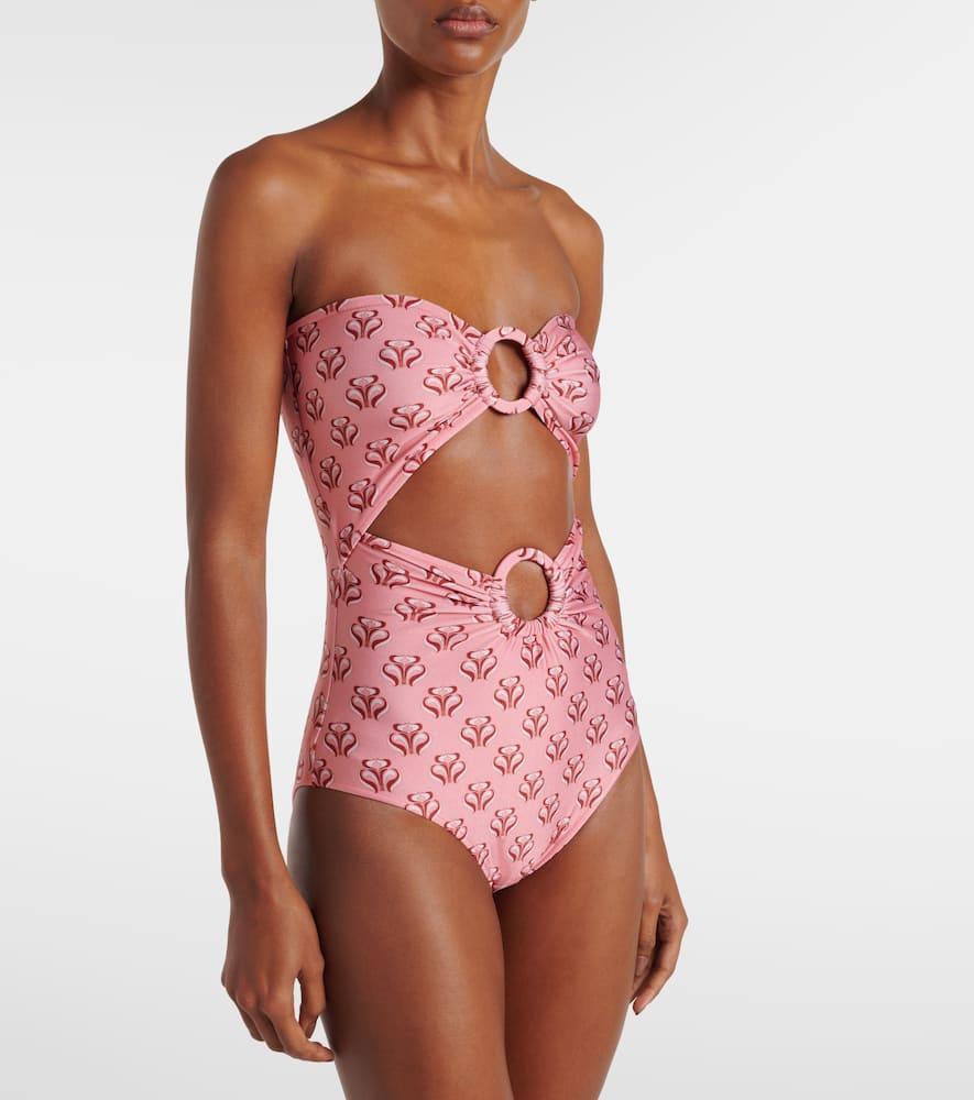 Printed cutout swimsuit