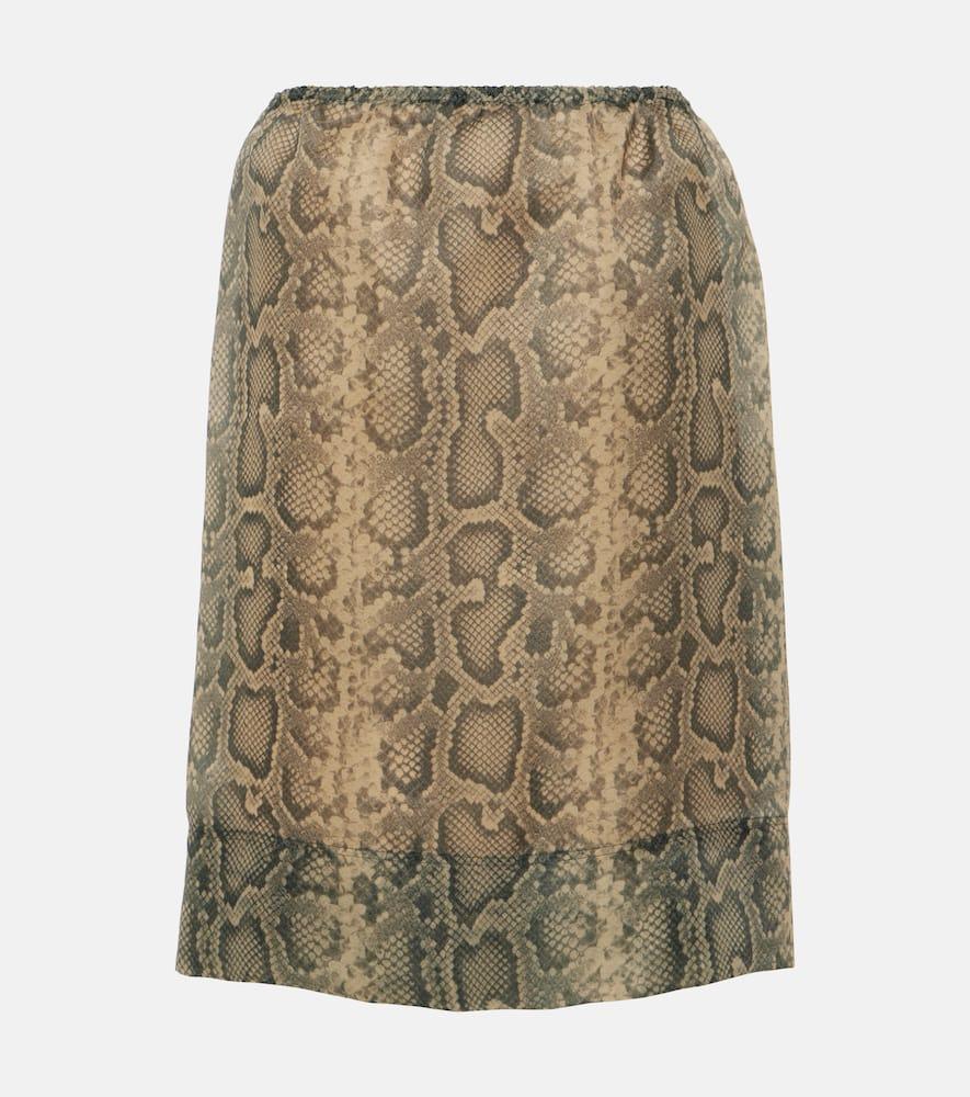 Desio snake-effect organza midi skirt