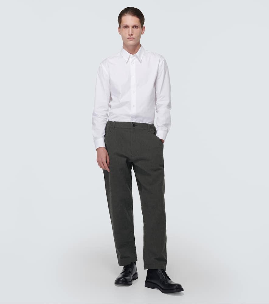 Herringbone straight pants 