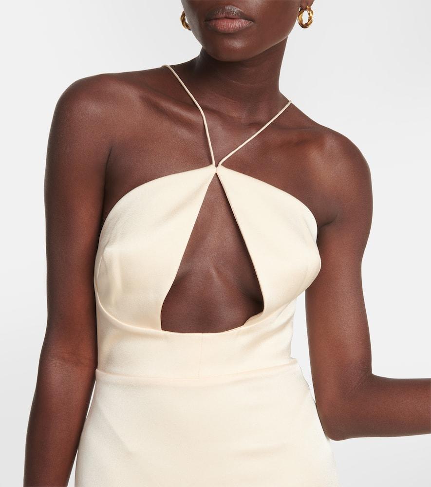 Drake halterneck cutout satin gown