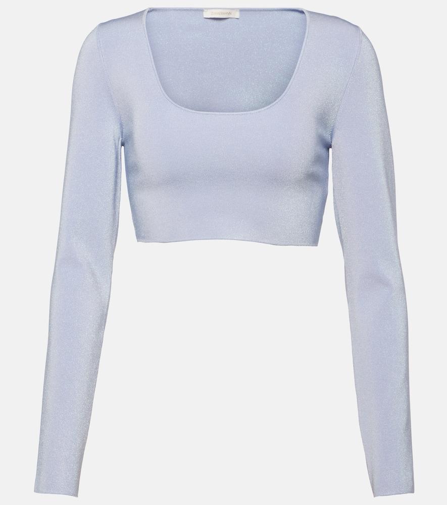 Natura metallic jersey crop top