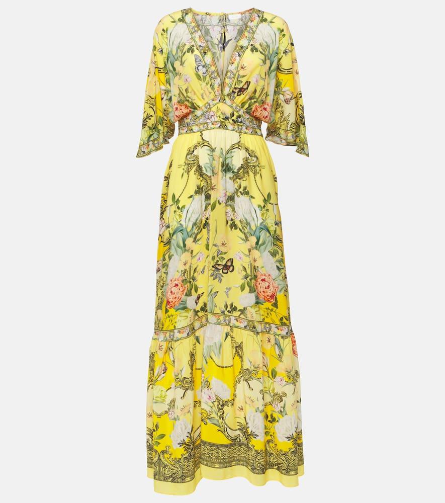 Paths of Gold floral silk maxi dress