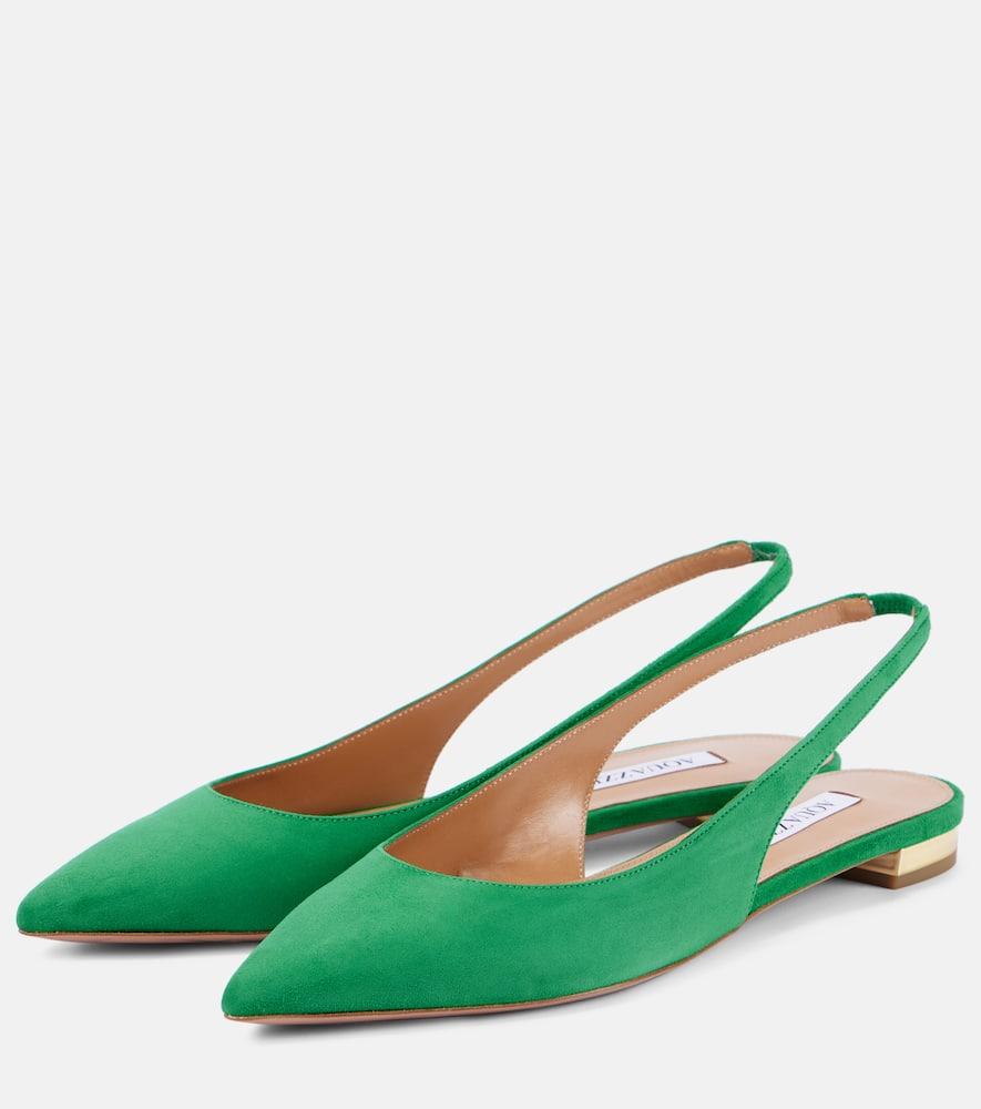 Purist suede slingback flats