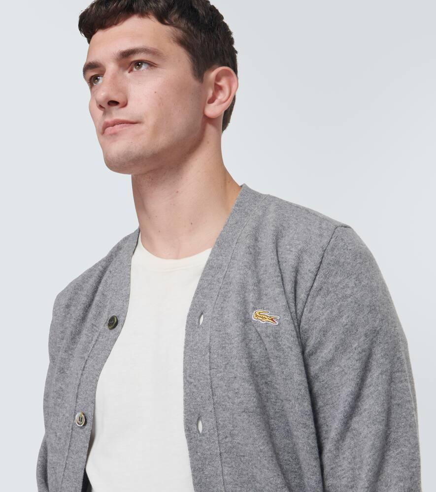 x Lacoste asymmetric wool cardigan