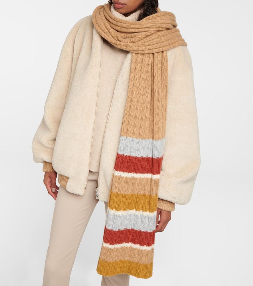 Striped cashmere scarf