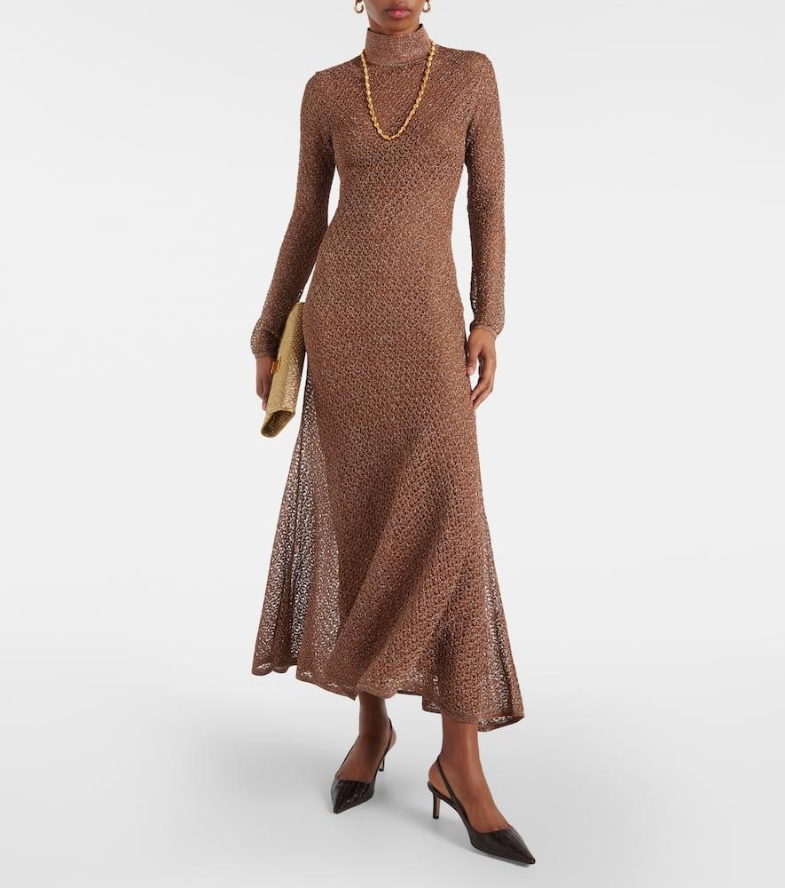 Open-knit Lurex® maxi dress