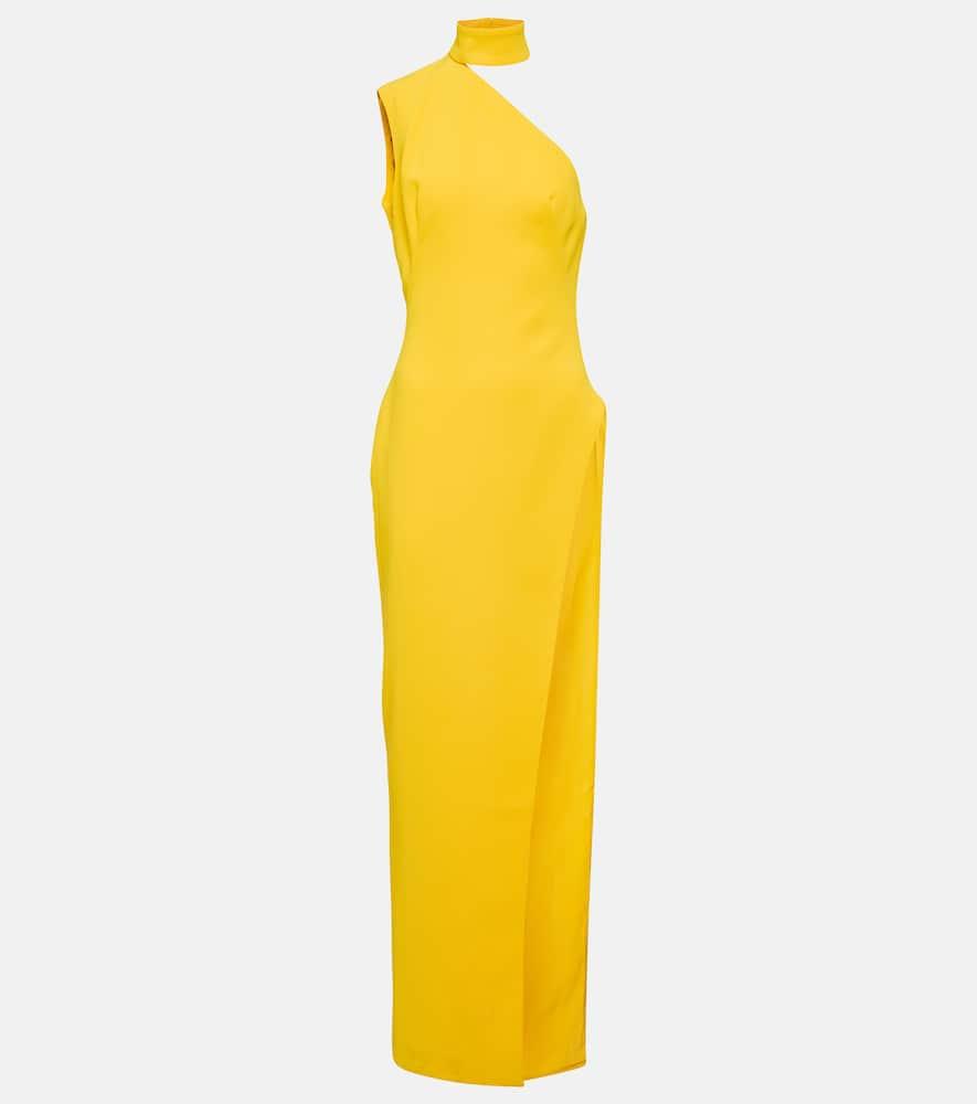 Asymmetric crêpe maxi dress