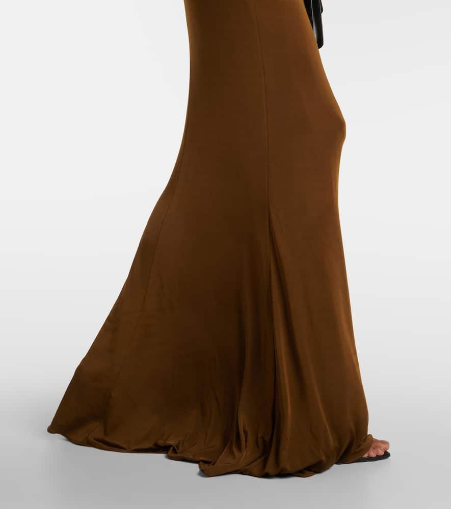 Halterneck jersey gown