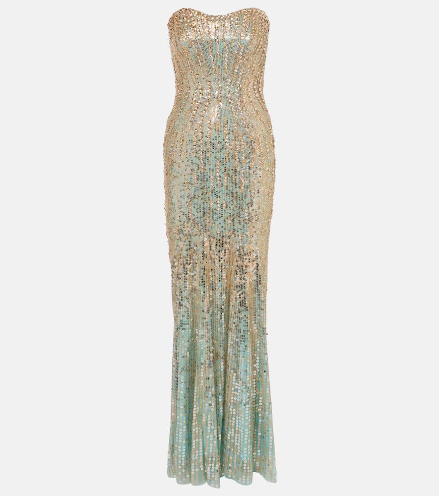 Sarai sequined strapless gown