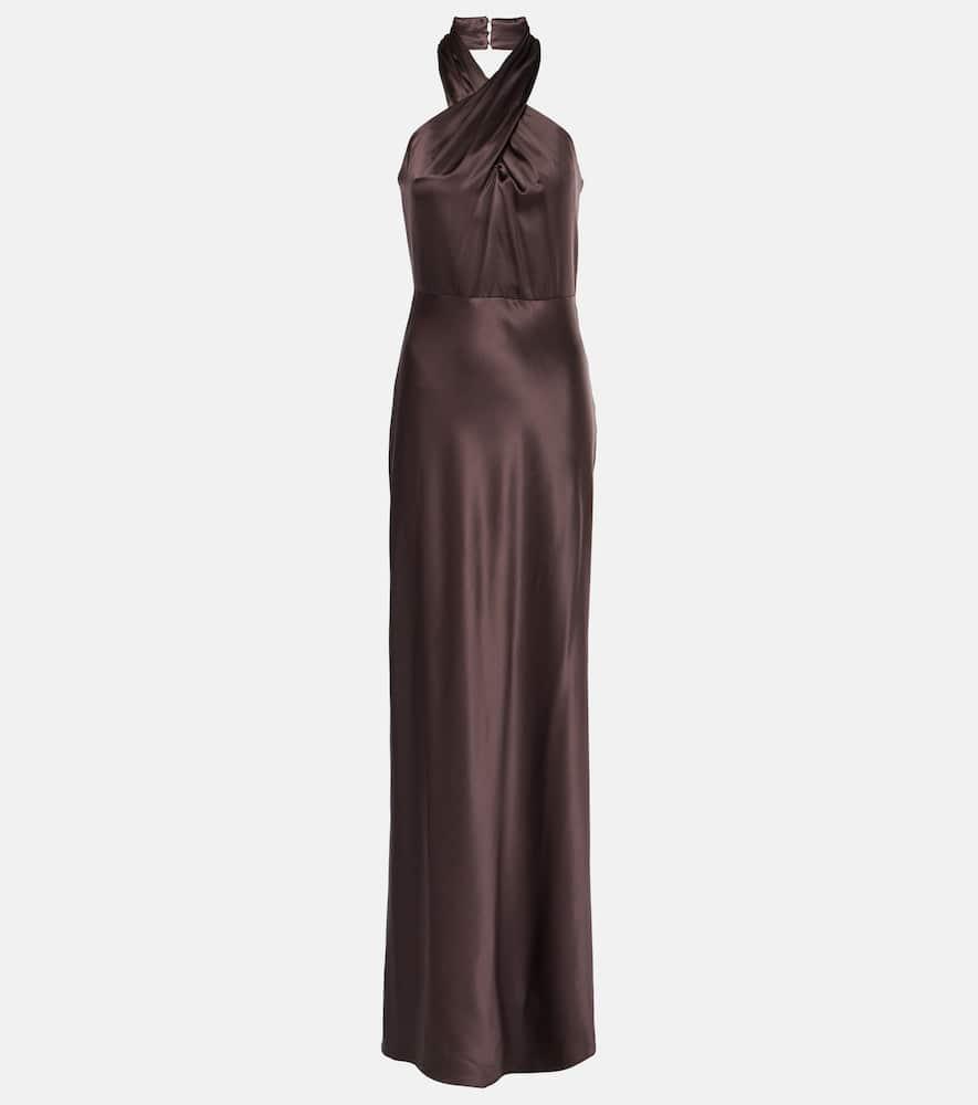 Alberta silk-blend satin maxi dress