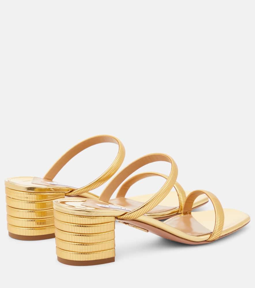 Riviera metallic faux leather mules