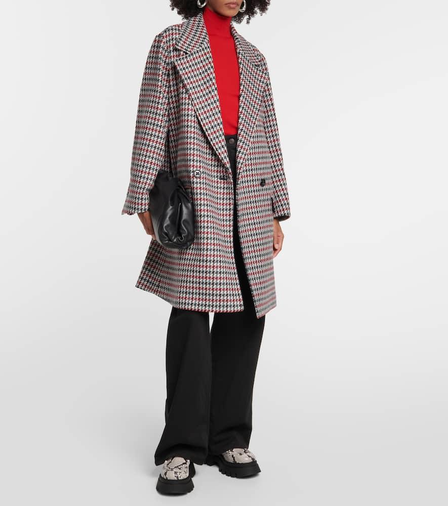 Vichy wool-blend coat